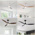 ventilateur led lumière télécommande blanc noir marron moderne traditionnelintérieurextérieur