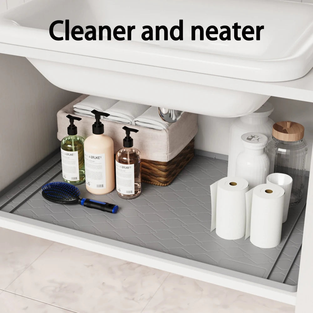 tapis imperméable sous évier tapis sol cuisine salle bain récupération eau moderne utilitaire
