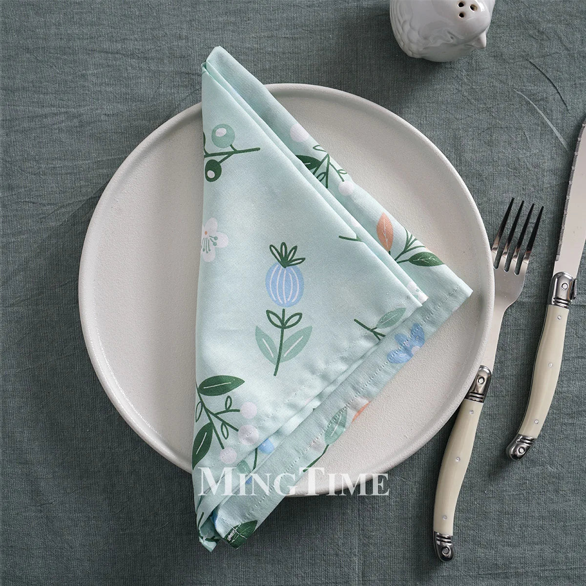 serviettes table multicolores fleurs fruits coton réutilisables moderne floral annuel doré maison fête repas