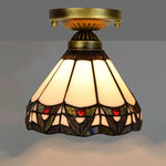 Lampe art déco mosaïque motifs floraux or marron bleu verte vintage chambre salon entree