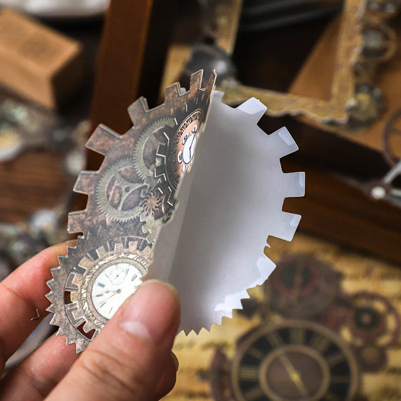 accessoires decoratifs steampunk engrenages roues dentees fleurs papillons bronze noir blanc