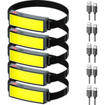 lampe frontale rechargeable led usb camping pêche chasse bande rétractable indicateur puissance moderne noire