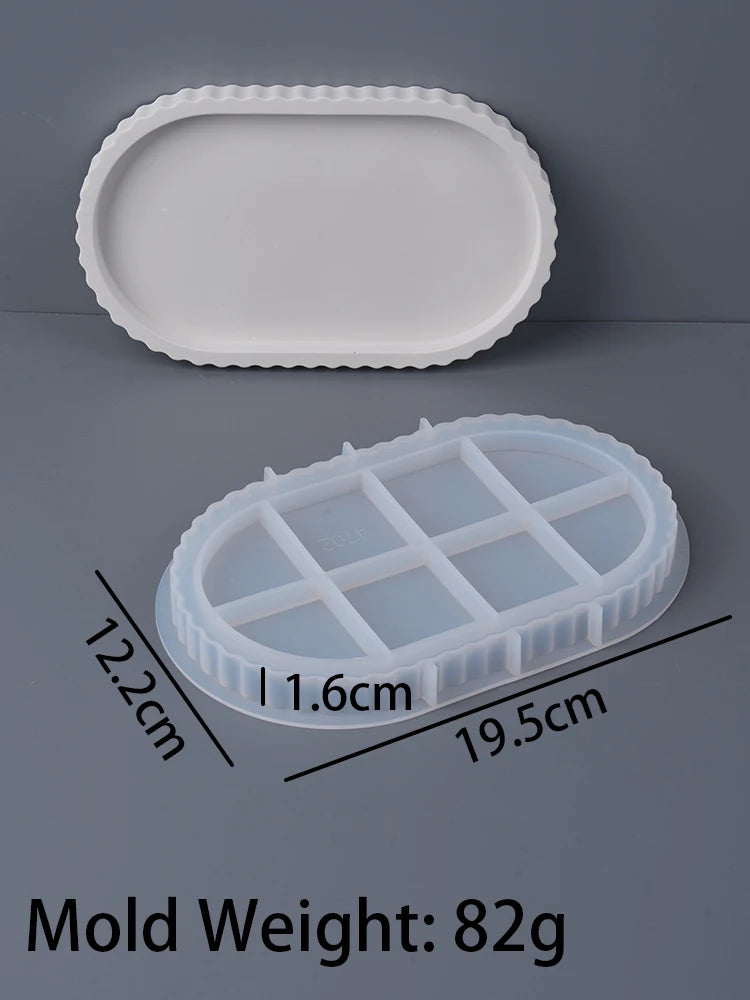 plateau silicone dentelé moule rangement bijoux décoration artisanale minimaliste figurines
