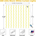 guirlande lumineuse led blanc chaud étoiles moderne 3m 100led modes usb alimentation