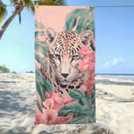 serviette plage multicolore chien souriant motifs graphiques polyester moderne