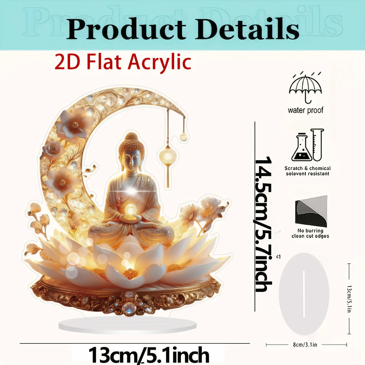 statue bouddha fleurs lotus or blanc artisanal decoratif maison