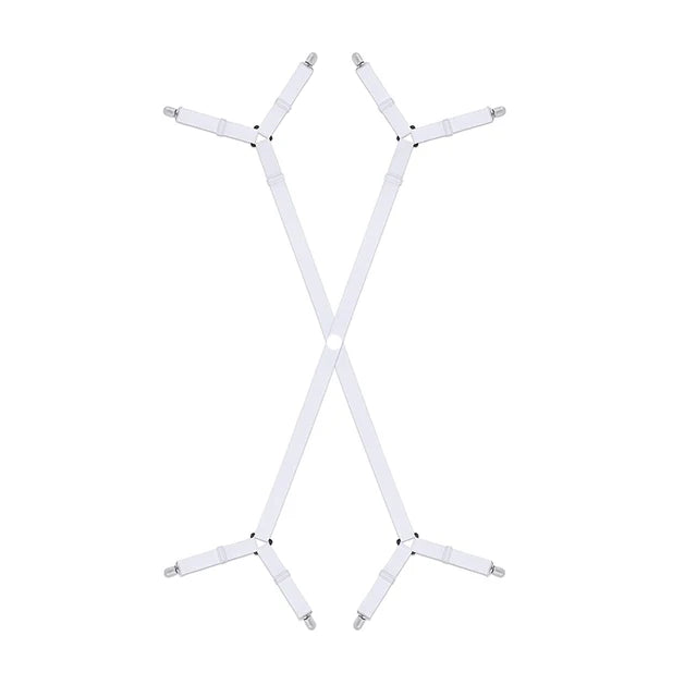 sangles lit clips métalliques blanc noir moderne fixations drap couette anti dérapage