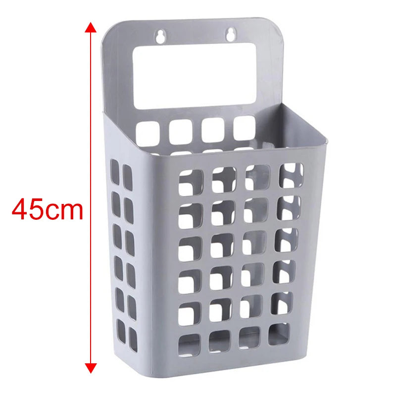 panier linge gris blanc perforé moderne rangement crochet adhésifs chambre salon