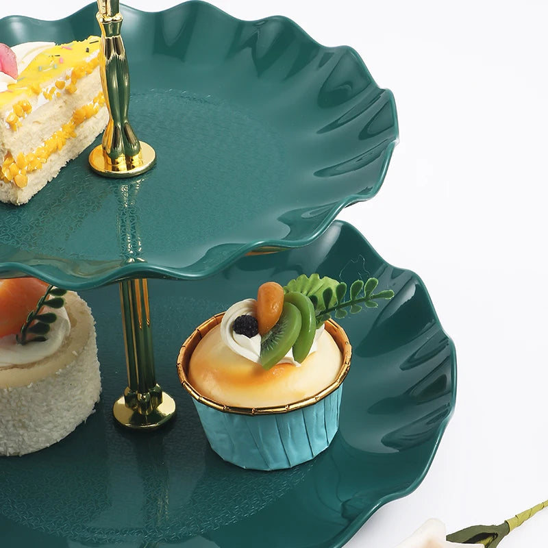 support desserts vert foncé moderne occasion mariage anniversaire noël vert foncé