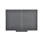 tapis drainage silicone gris moderne rayures diagonales antidérapant respectueux environnementuisine
