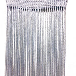 rideaux modernes argentés 1m 2m franges brillantes polyester translucides chambre