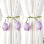 accessoires cheveux fleurs tulipes moderne vert clair violet rose pâle blanc satiné