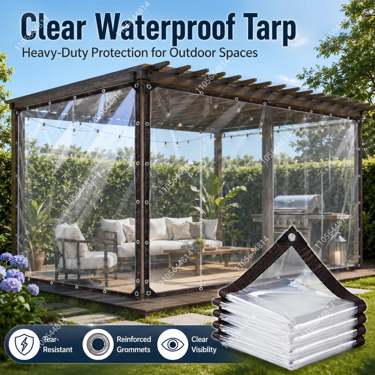bâche transparente tarpaulin réseau noir orange moderne métalliques résistante l'eau 2x2m 2x3m 2x4m