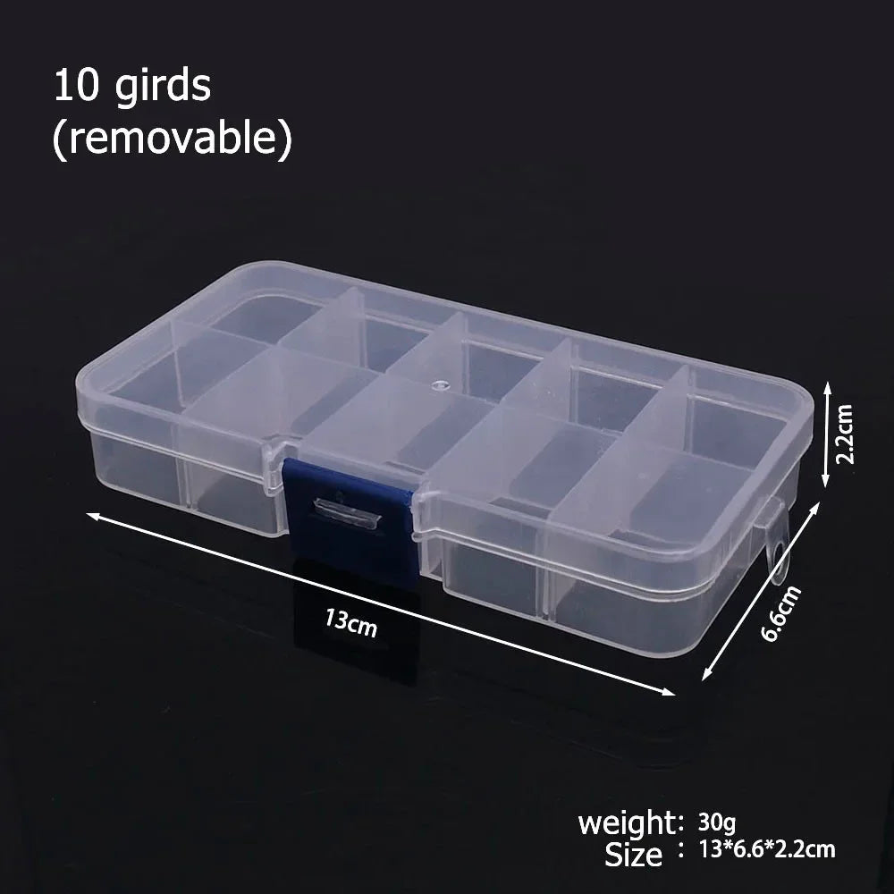 boîtes rangement transparentes modernes 10 compartiments 15 compartiments poignées bijoux fournitures artisanales