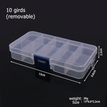 boîtes rangement transparentes modernes 10 compartiments 15 compartiments poignées bijoux fournitures artisanales