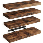 étagères flottantes bois naturel moderne clips métalliques blanc brun noir rustic