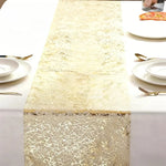 nappe table dorée effet marbrure brillante semi transparente festive or argent