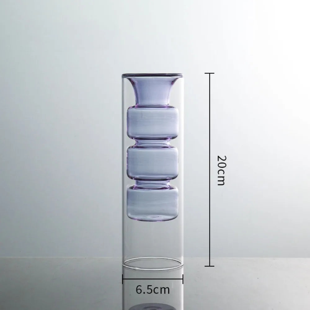 vases verre modernes transparents sphères bleu vert rose violet orange