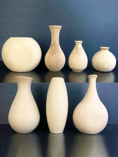 Vase mosaïque verre moderne bambou bois blanc
