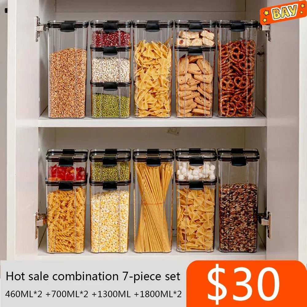 Organisation de cuisine avec boîtes de rangement empilables modernes