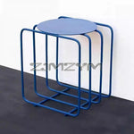 table basse ronde métal moderne minimaliste couleur bleue salon décoration