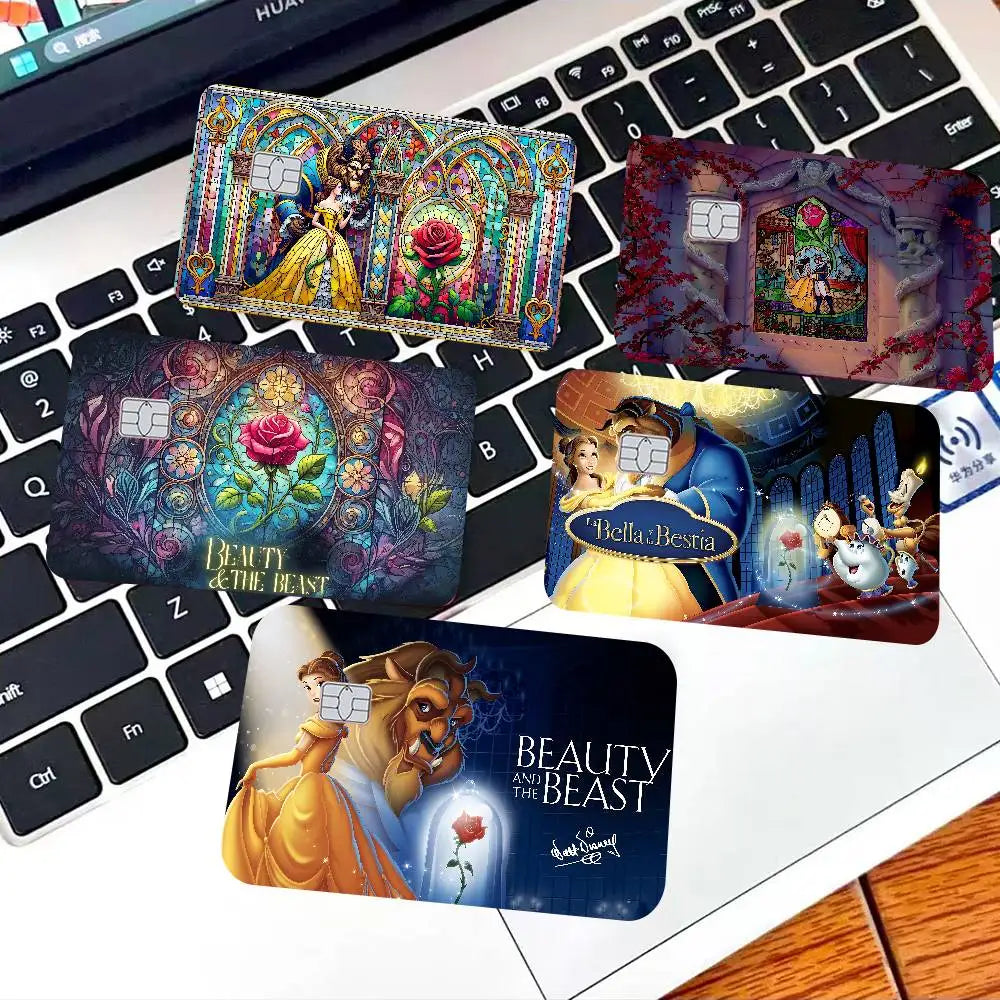 étui cartes bancaires adhésif belle bête vitraux colorés rose personnages réutilisable