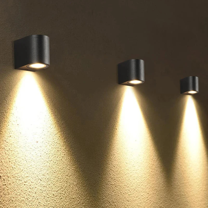 applique murale led impermeable ip65 contemporaine 5w noir fixations murales aluminium