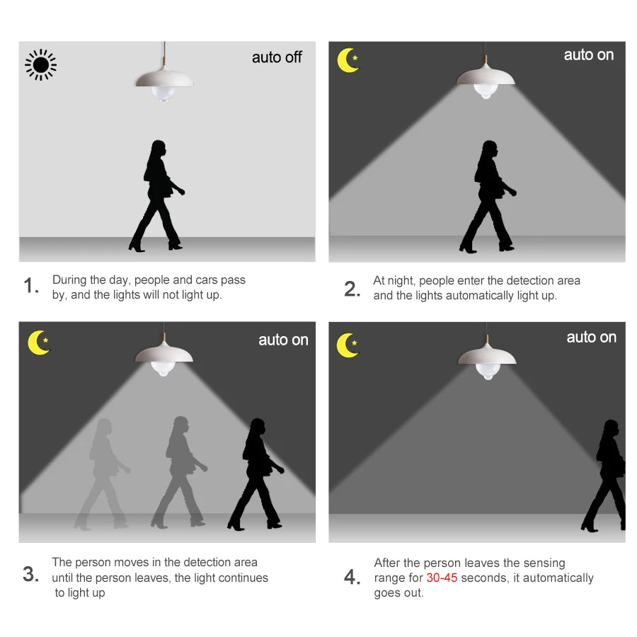 veilleuse led 12w 15w 18w 20w e27 b22 blanc moderne détecteur mouvement sécurité nuit