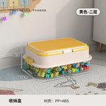 boîtes rangement jouets transparentes plaques lego like poignées couleurs blanc jaune vert bleu rouge