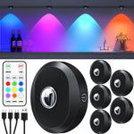 lampe led rechargeable noire télécommande aimant adhésif rond brillant moderne 60249lm