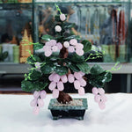 ornement arbre raisin pierre artificiel feuilles vertes grappes roses décoration intérieure salon cave vin
