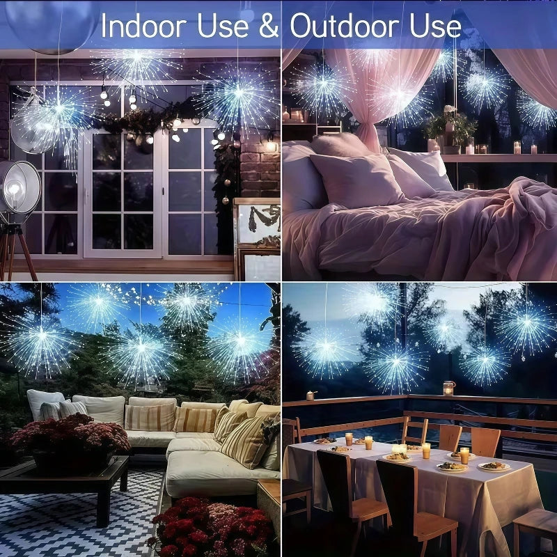 guirlande lumineuse moderne étoiles lumineuses blanc doré multicolore 240 leds fixations oeilletsextérieur decoration noel