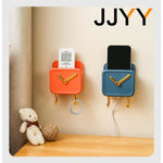 support mural moderne orange bleu multifonctionnel charge smartphone rangement chevet clé bijou cable usb