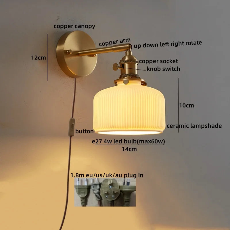 lampe murale moderne dorée blanche plissée fixée mur ampoule led e27 4w 60w