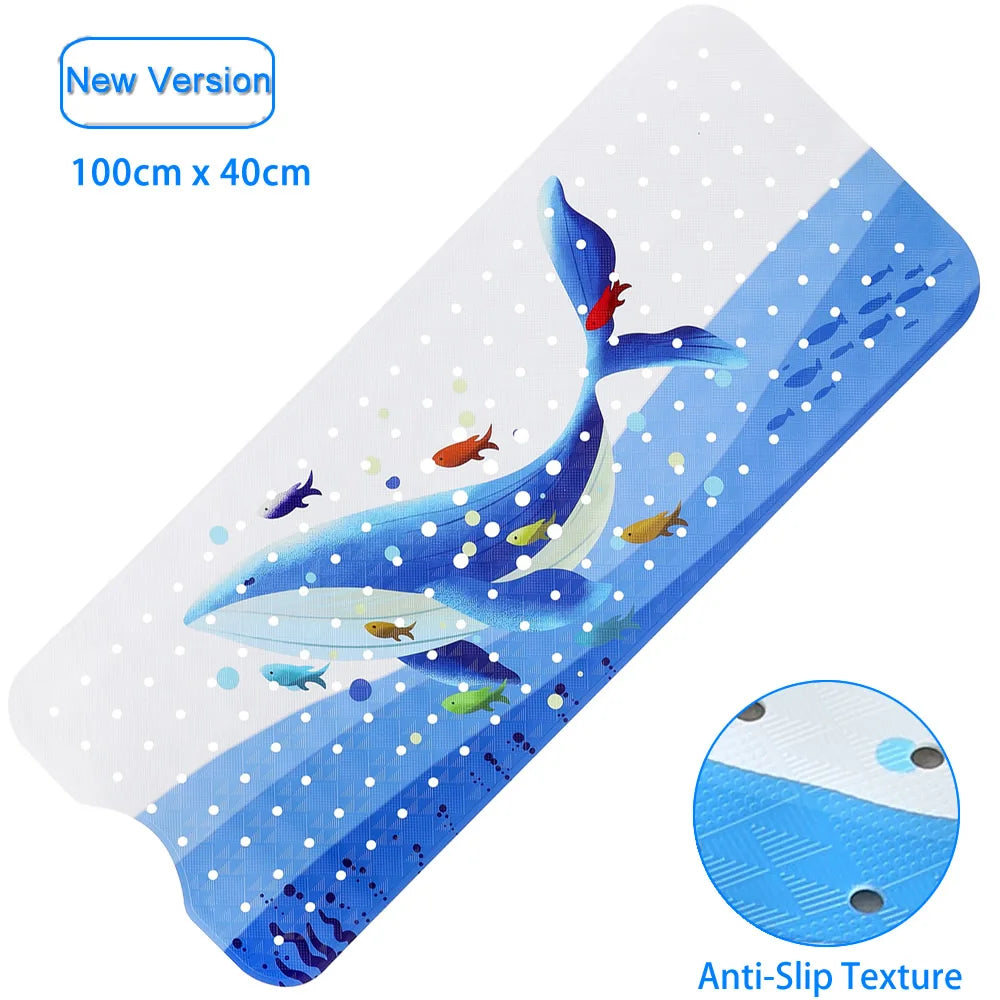tapis bain pvc thème marin poissons coraux géométrique antidérapant moderne enfantin suction salle bain