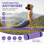 tapis yoga violet rose bleu sangles antidérapant contemporain minimaliste fitness yoga pilates