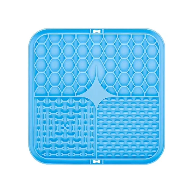 tapis nourriture animaux violet bleu vert orange gouttes d'eau succion tiges pratiques moderne