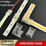 connecteurs led blanc jaune vert bleu 5v 48v 5mm 8mm 10mm clips transparents modernes