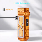 lampe torche led uv rechargeable 1300 lumens gris marron orange camping