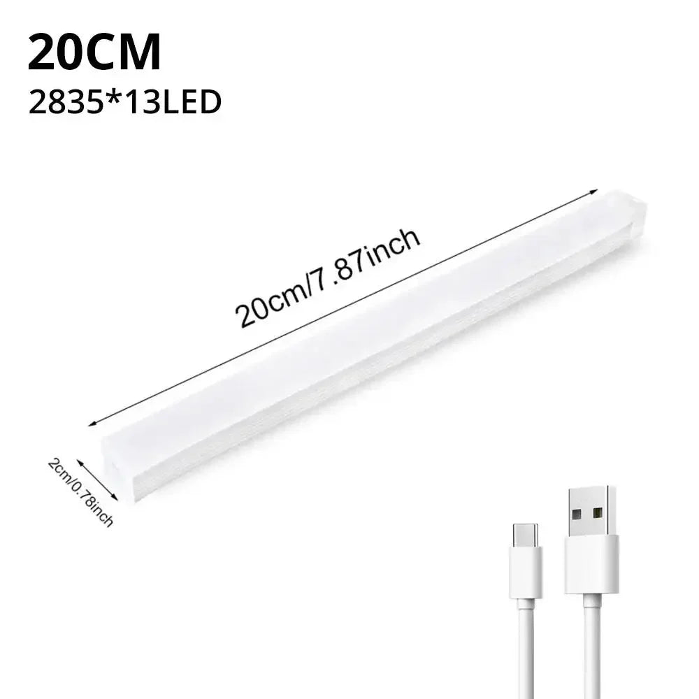 lampe led rectangle adhésive rechargeable blanc moderne détecteur mouvement allume urgence chambre cuisine 10cm