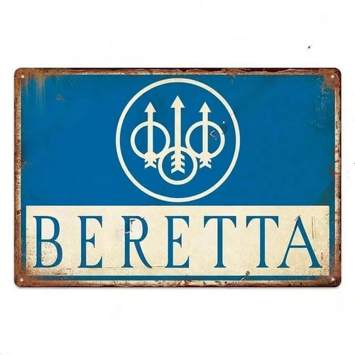 plaque murale metal vintage logo armes munitions decoration garage objet deco retro 20x30cm