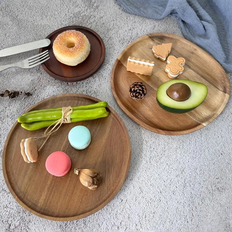 assiettes bois marron clair assiettes marron foncé grain bois modernes rustiques plats fruits secsDecorationInteriorCadeau