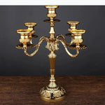 bougeoir cinq branches ornements floraux argent doré bronze classique décoration intérieure porte chandelle SUPPORT