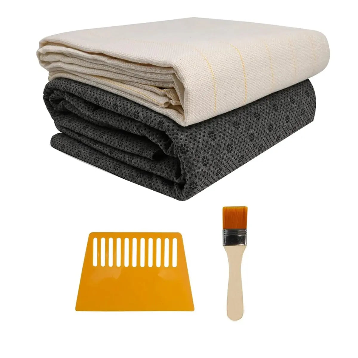 tissu tufting kit artisanal diy tapis coussins motifs linéaires duveté tissu fond pinceau gratter