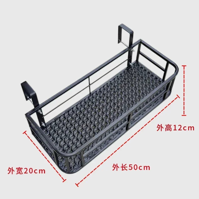 étagère plantes métal noire moderne grille perforations clips