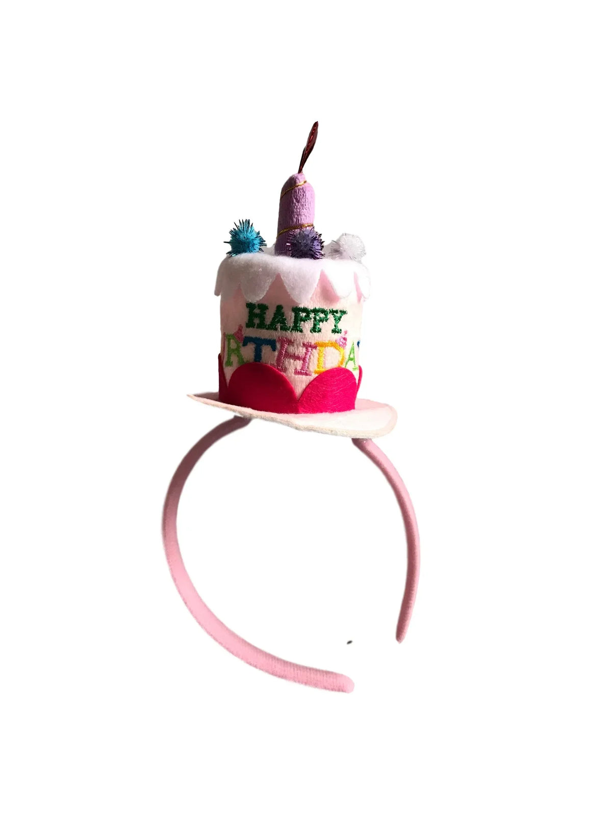 couronne fête anniversaire bougies happy birthday coeurs élastique rose blanche multicolore festive