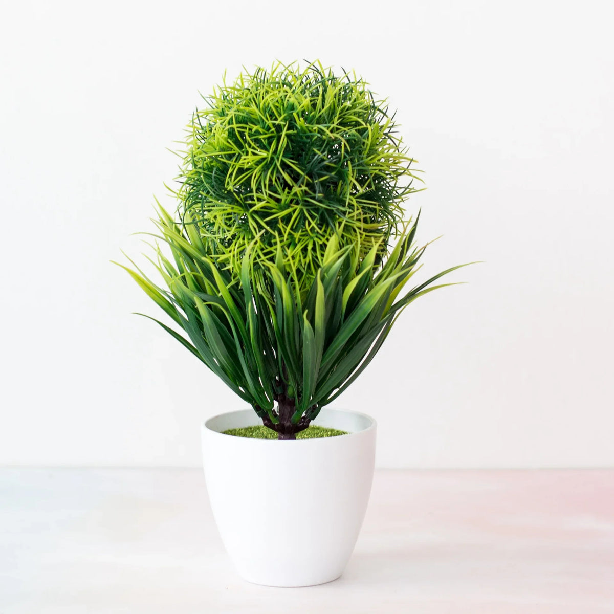 plante artificielle bonsaï miniature pot blanc décoration intérieur jardin maison vert