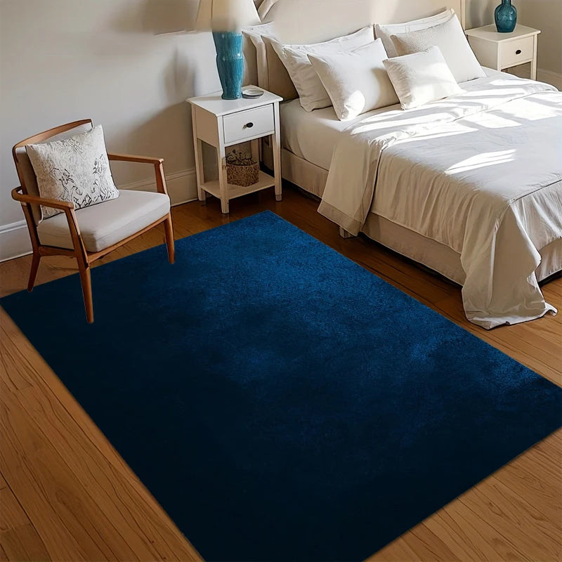 tapis bleu marine moderne polypropylène antidérapant salon chambre enfant 120x160cm