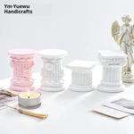 décoration maison colonnes architecturales rose blanche bougie ours peluche citrouille