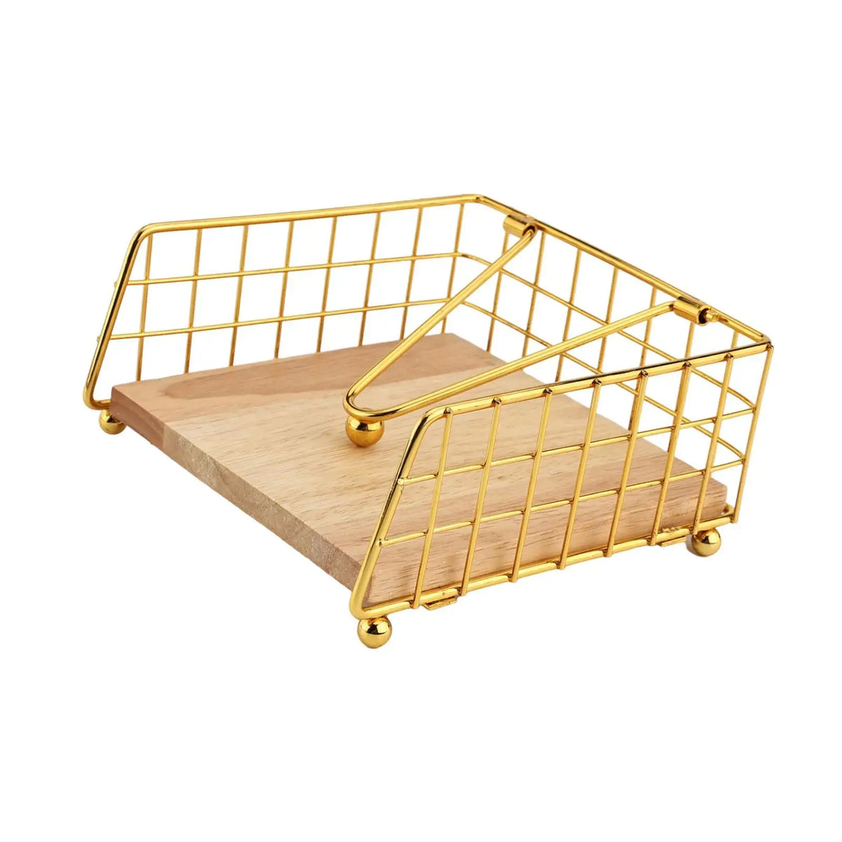 porte serviettes moderne noir doré base bois clair rangement table serviettes papier couverts moderne